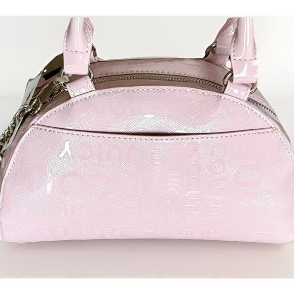JUICY COUTURE PINK Convertible SATCHEL BOWLER XBODY Rhinestone Silver BOWS Y2K - Picture 7 of 16